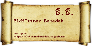 Blüttner Benedek névjegykártya